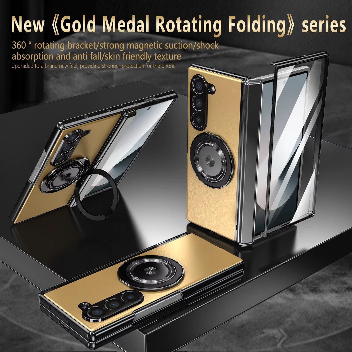 RingArmor Galaxy Z Fold 7, 6, 5 & 4 Magnetic 360° Case with Hinge Protection