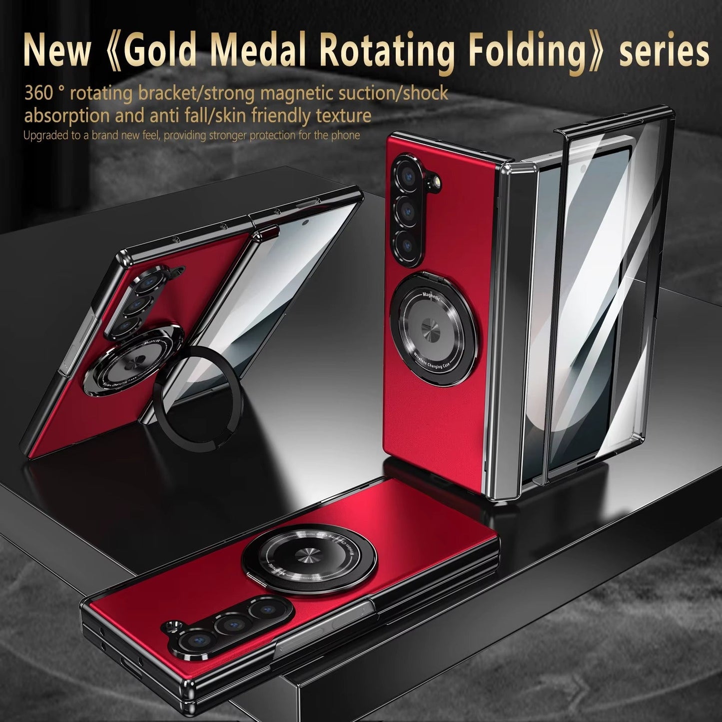 RingArmor Galaxy Z Fold 7, 6, 5 & 4 Magnetic 360° Case with Hinge Protection
