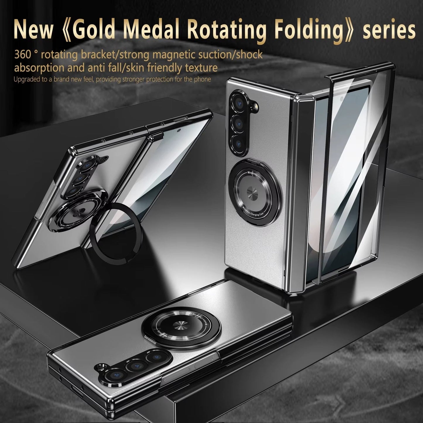 RingArmor Galaxy Z Fold 7, 6, 5 & 4 Magnetic 360° Case with Hinge Protection