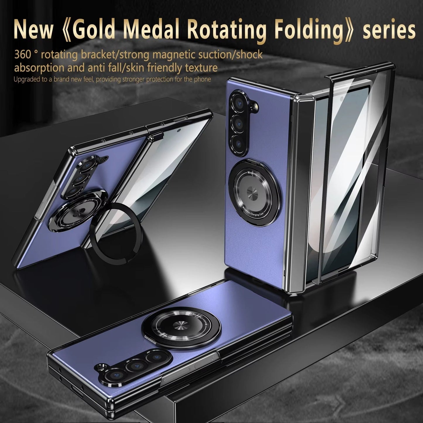 RingArmor Galaxy Z Fold 7, 6, 5 & 4 Magnetic 360° Case with Hinge Protection