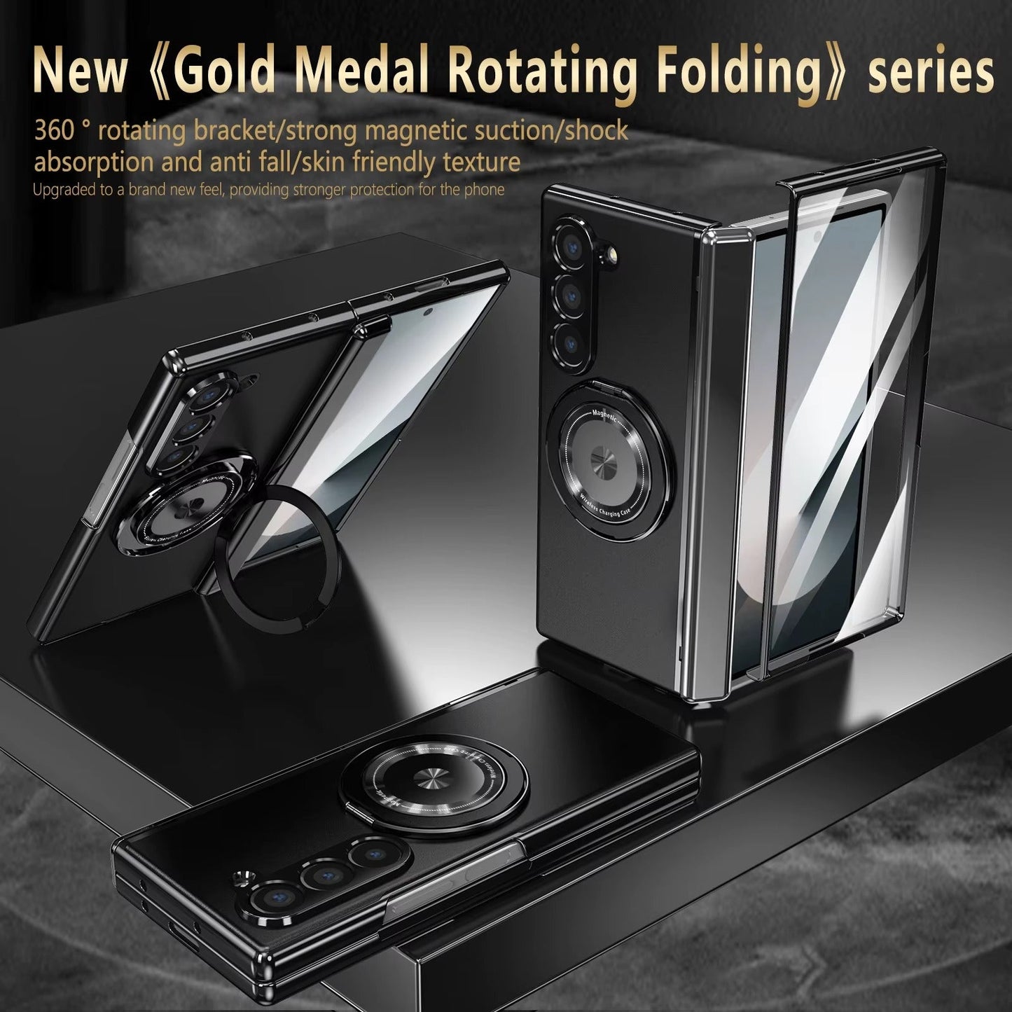 RingArmor Galaxy Z Fold 7, 6, 5 & 4 Magnetic 360° Case with Hinge Protection