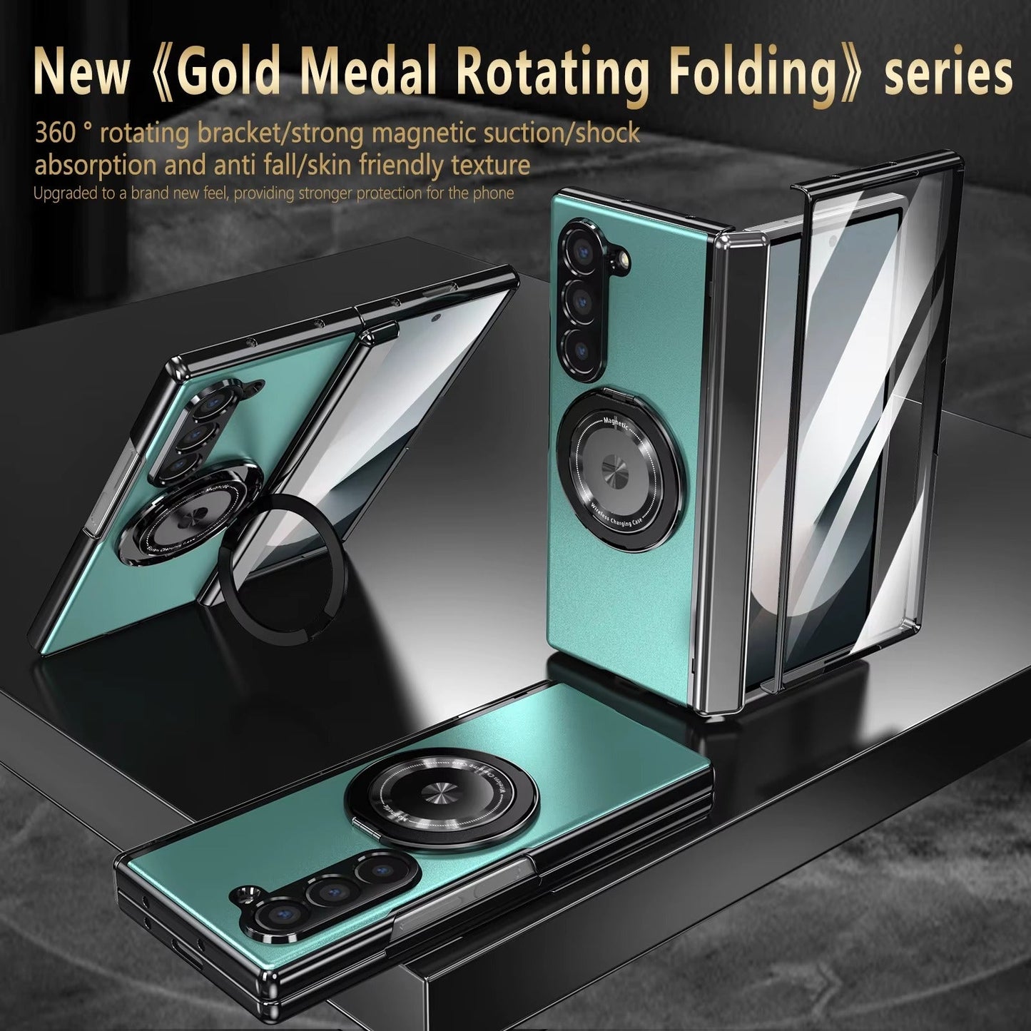 RingArmor Galaxy Z Fold 7, 6, 5 & 4 Magnetic 360° Case with Hinge Protection