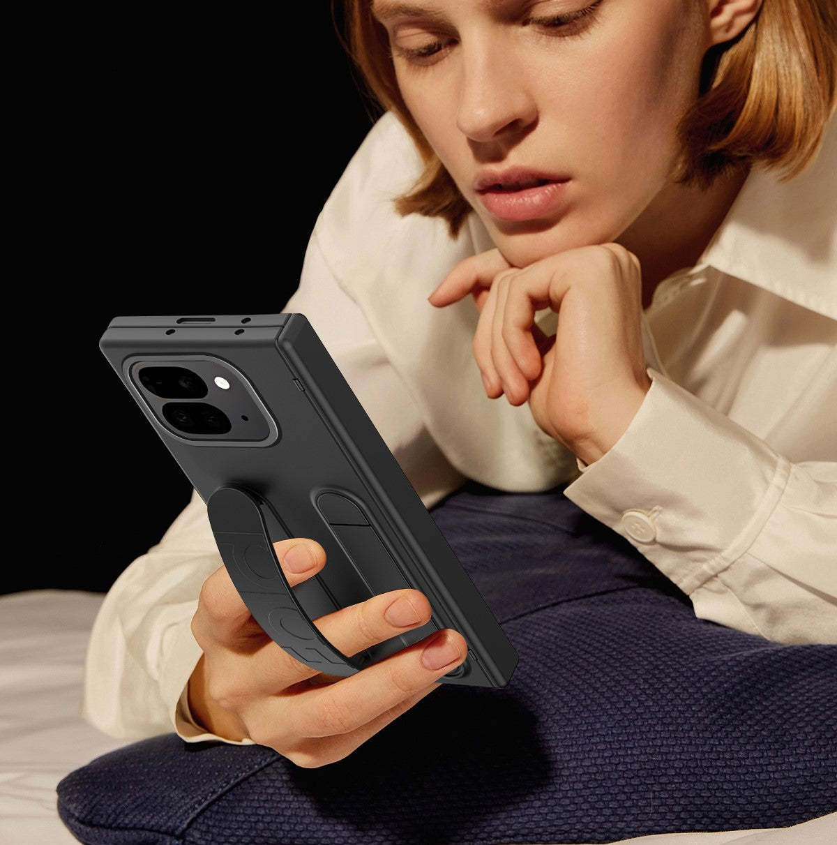 VelvetGuard Pixel 10, 9 Pro Fold Case with Luxe Strap, Camera & Screen Armor