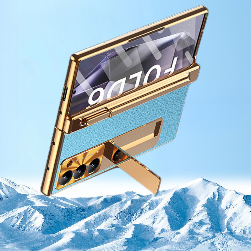 Z Fold 6, 5, 4 Leather S Pen Bracket Case