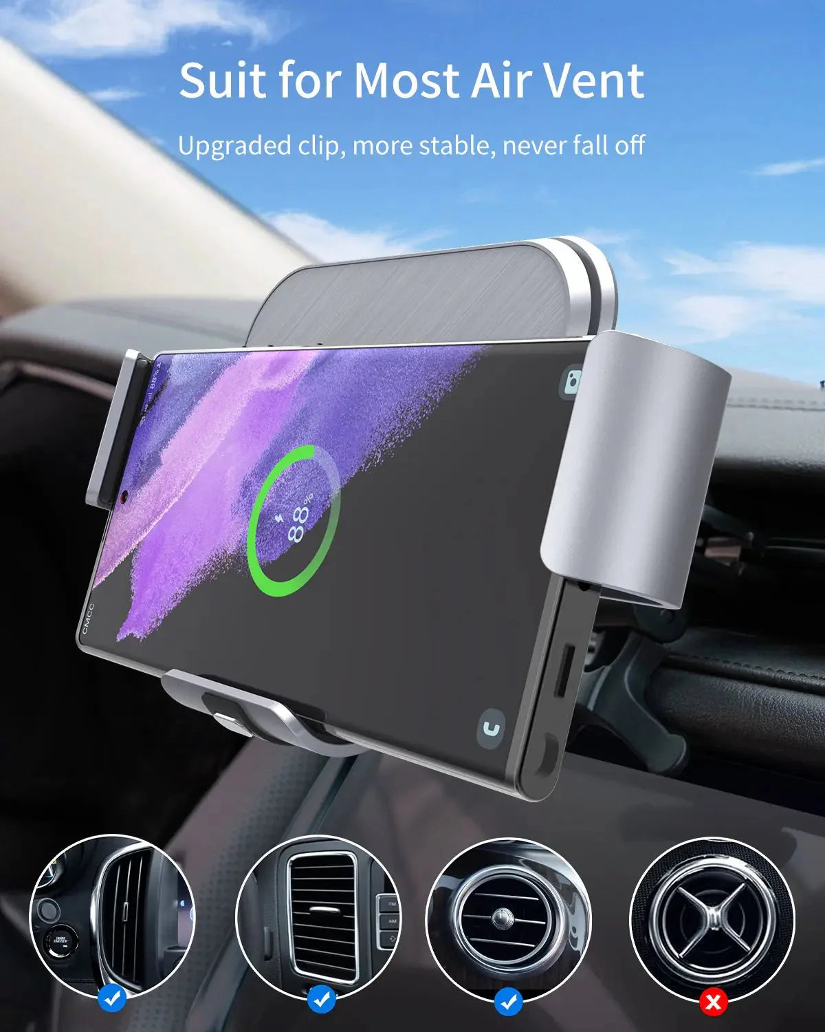 ChargeClamp Pro™ Z Fold Wireless Auto-Clamping Car Charger