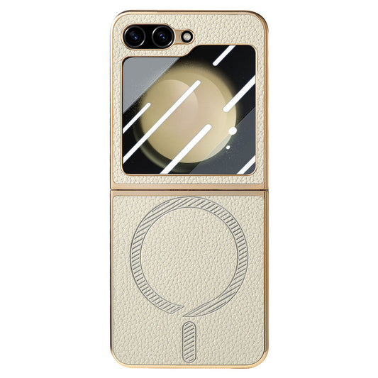 FlexiGuard Galaxy Z Flip 7, 6 & 5 Slim Leather Shockproof Case with Glass Screen Protector