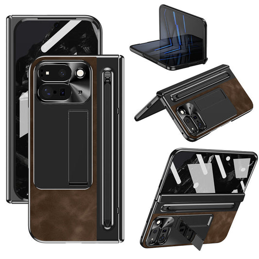 PenVault Leather Case for Google Pixel 10, 9 Pro Fold & Galaxy Z Fold with Hinge Armor