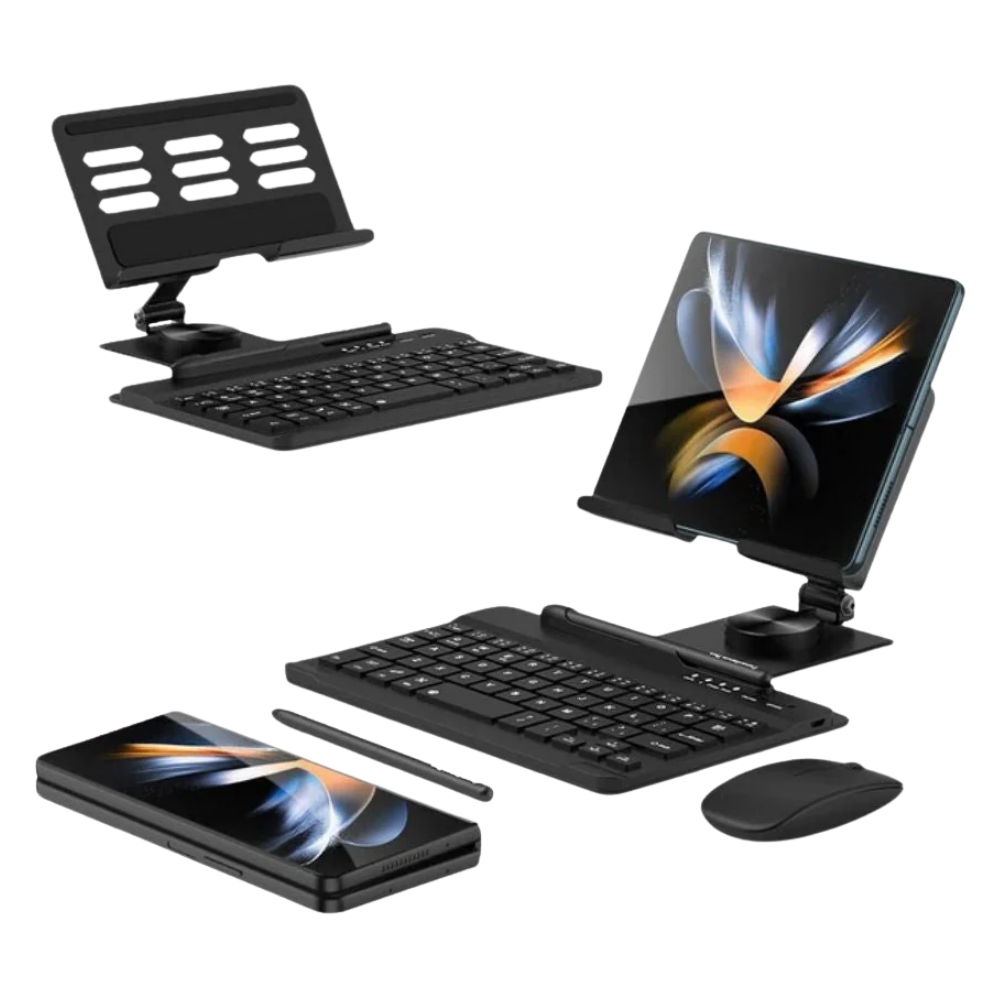 WorkDesk Pro™ Z Fold Wireless Keyboard & 360° Multi-Angle Stand Set ...