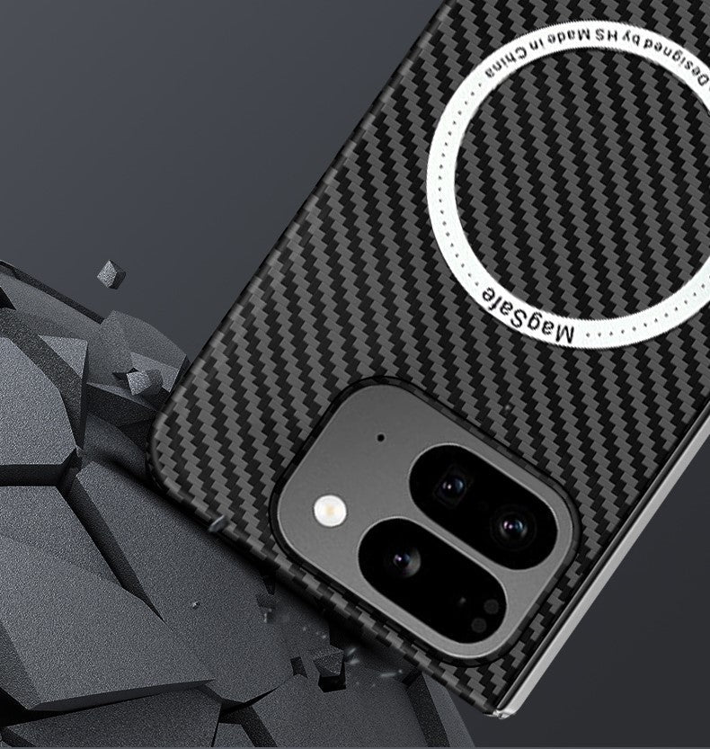 CarbonShield Google Pixel 9 Pro Fold Case with Magnetic Armor & Camera Lens Guard
