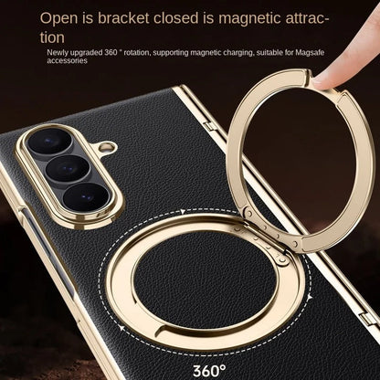 AxisFold Luxe™ Leather Magnetic Stand Case for Galaxy Z Fold 7
