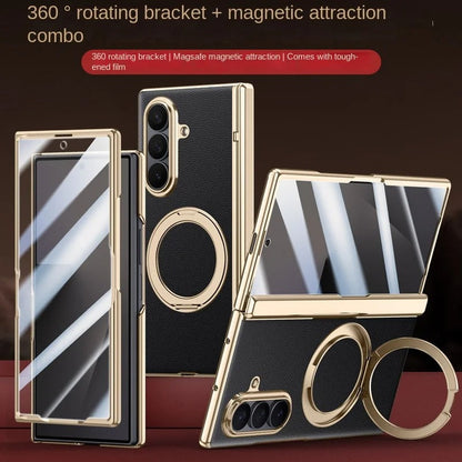 AxisFold Luxe™ Leather Magnetic Stand Case for Galaxy Z Fold 7