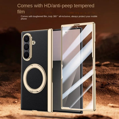 AxisFold Luxe™ Leather Magnetic Stand Case for Galaxy Z Fold 7