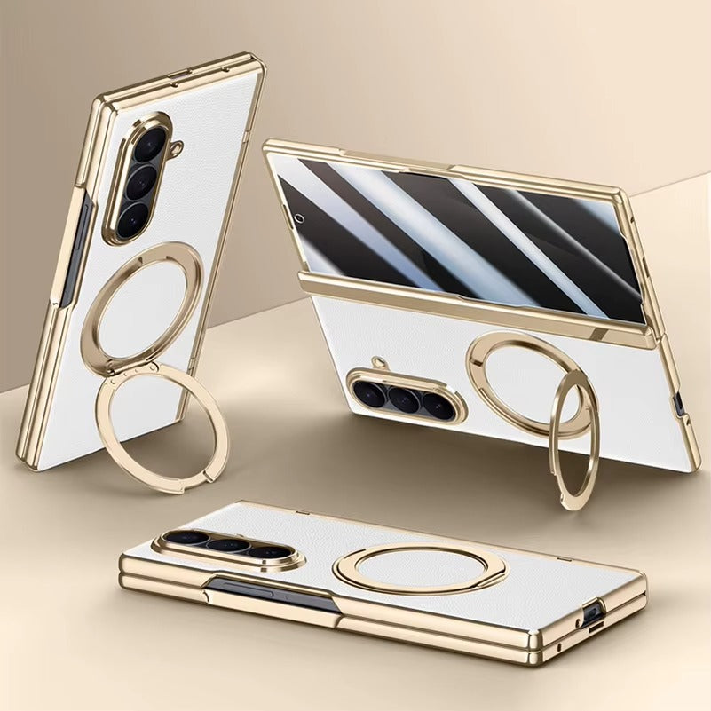 AxisFold Luxe™ Leather Magnetic Stand Case for Galaxy Z Fold 7