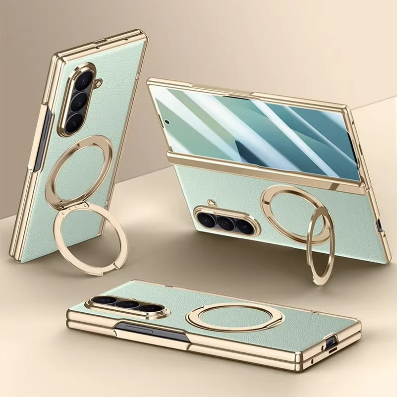 AxisFold Luxe™ Leather Magnetic Stand Case for Galaxy Z Fold 7