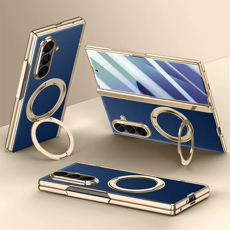 AxisFold Luxe™ Leather Magnetic Stand Case for Galaxy Z Fold 7