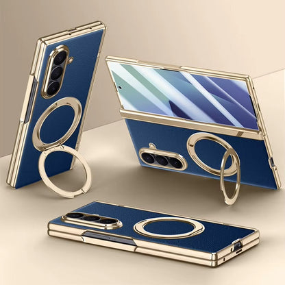 AxisFold Luxe™ Leather Magnetic Stand Case for Galaxy Z Fold 7