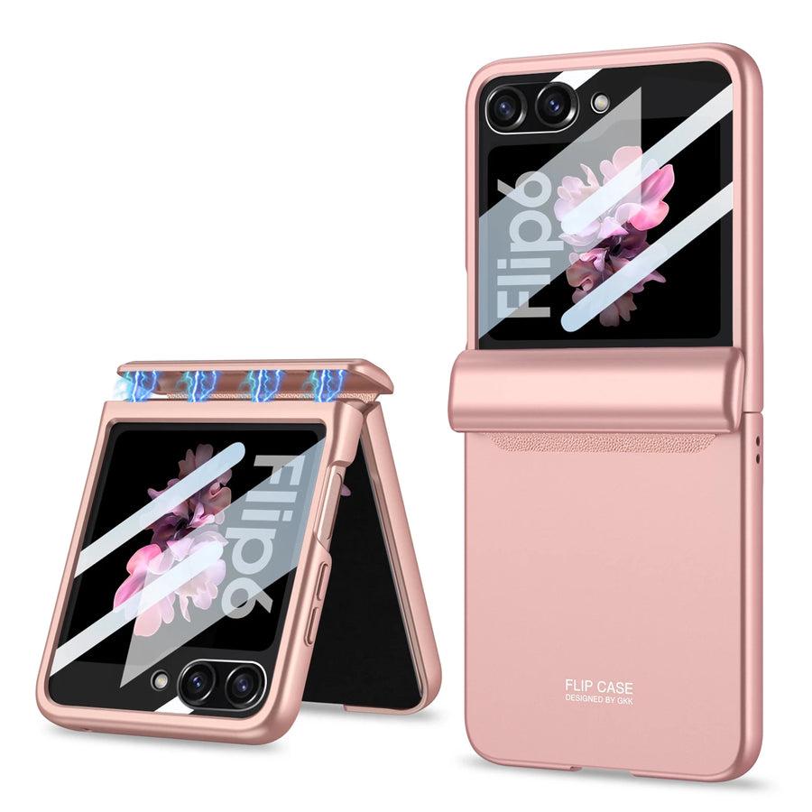 MatteShield Galaxy Z Flip 7, 6 & 5 360° Magnetic Hinge Case with Screen Protection