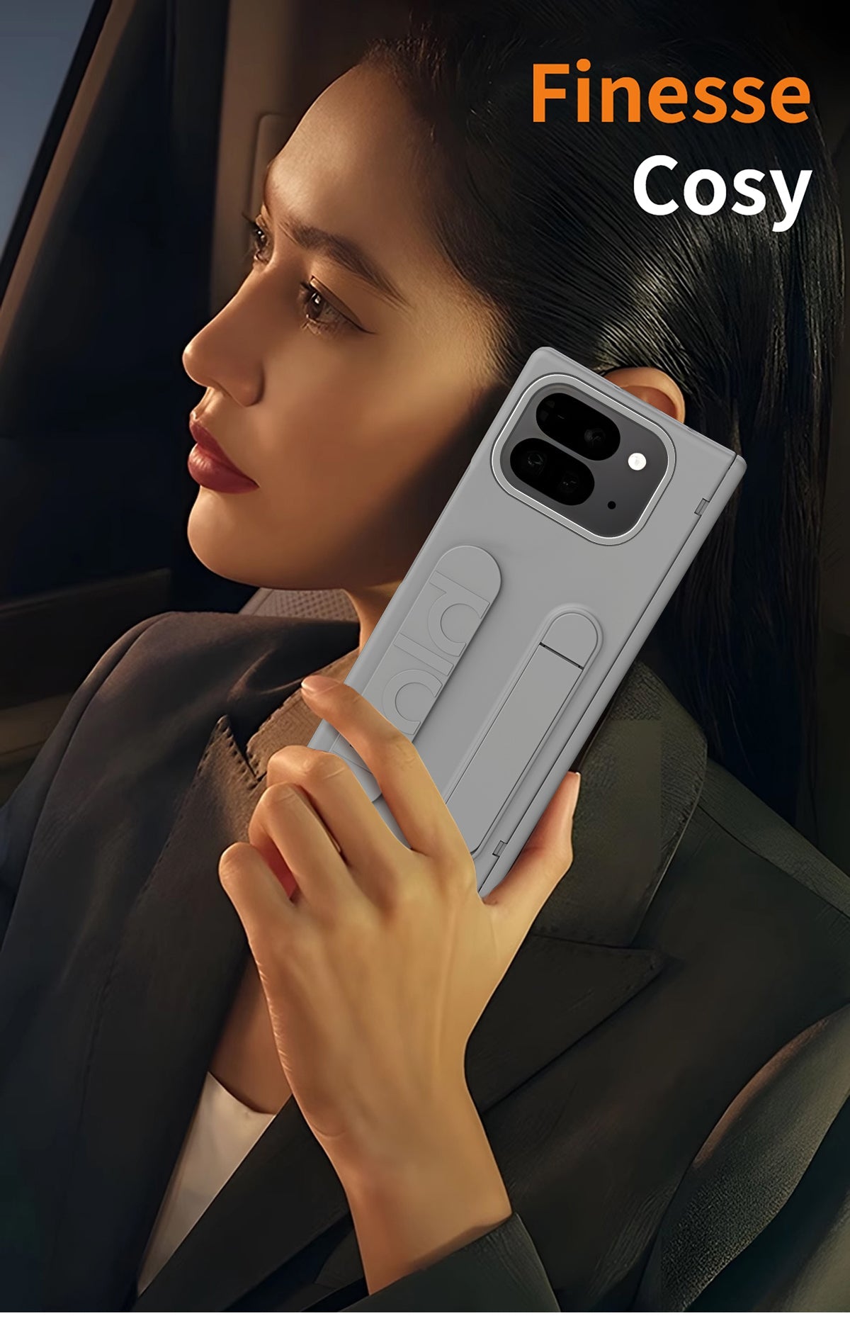VelvetGuard Pixel 10, 9 Pro Fold Case with Luxe Strap, Camera & Screen Armor