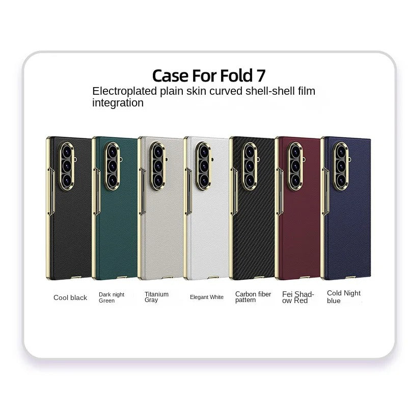 PrestigeCurve™ Genuine Leather Electroplated Case for Samsung Galaxy Z Fold 7