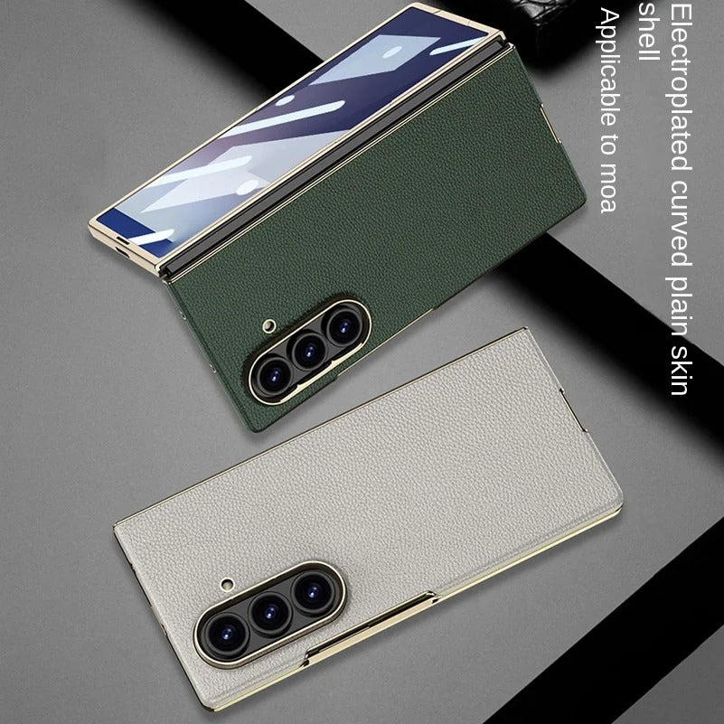 PrestigeCurve™ Genuine Leather Electroplated Case for Samsung Galaxy Z Fold 7