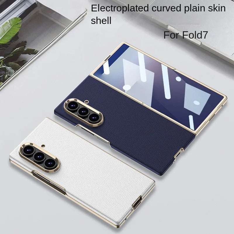 PrestigeCurve™ Genuine Leather Electroplated Case for Samsung Galaxy Z Fold 7