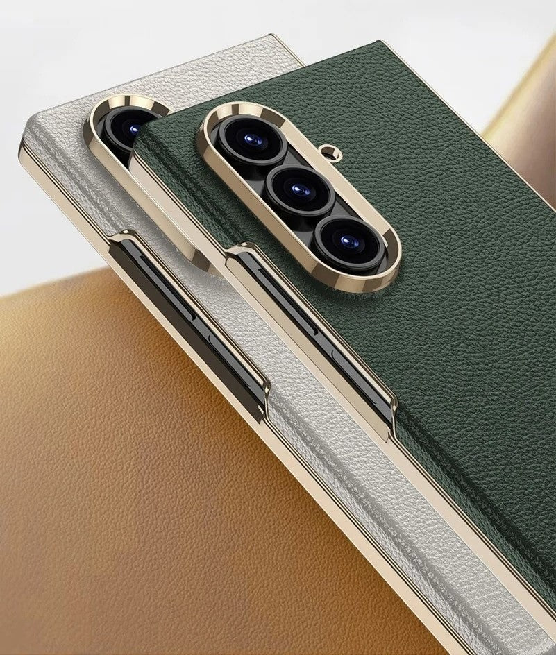 PrestigeCurve™ Genuine Leather Electroplated Case for Samsung Galaxy Z Fold 7