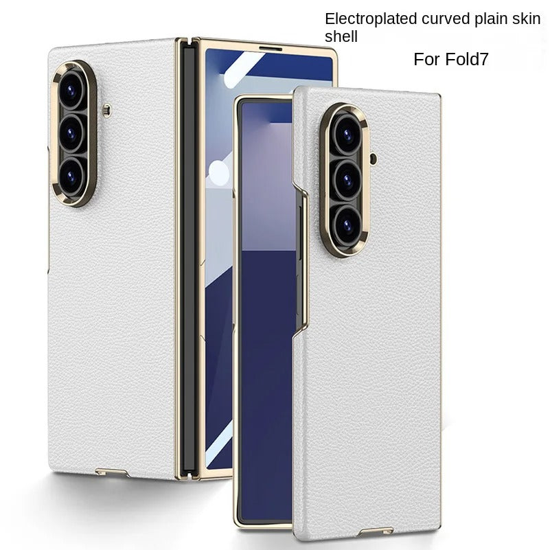 PrestigeCurve™ Genuine Leather Electroplated Case for Samsung Galaxy Z Fold 7