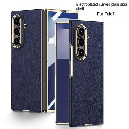 PrestigeCurve™ Genuine Leather Electroplated Case for Samsung Galaxy Z Fold 7