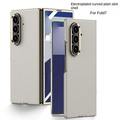 PrestigeCurve™ Genuine Leather Electroplated Case for Samsung Galaxy Z Fold 7