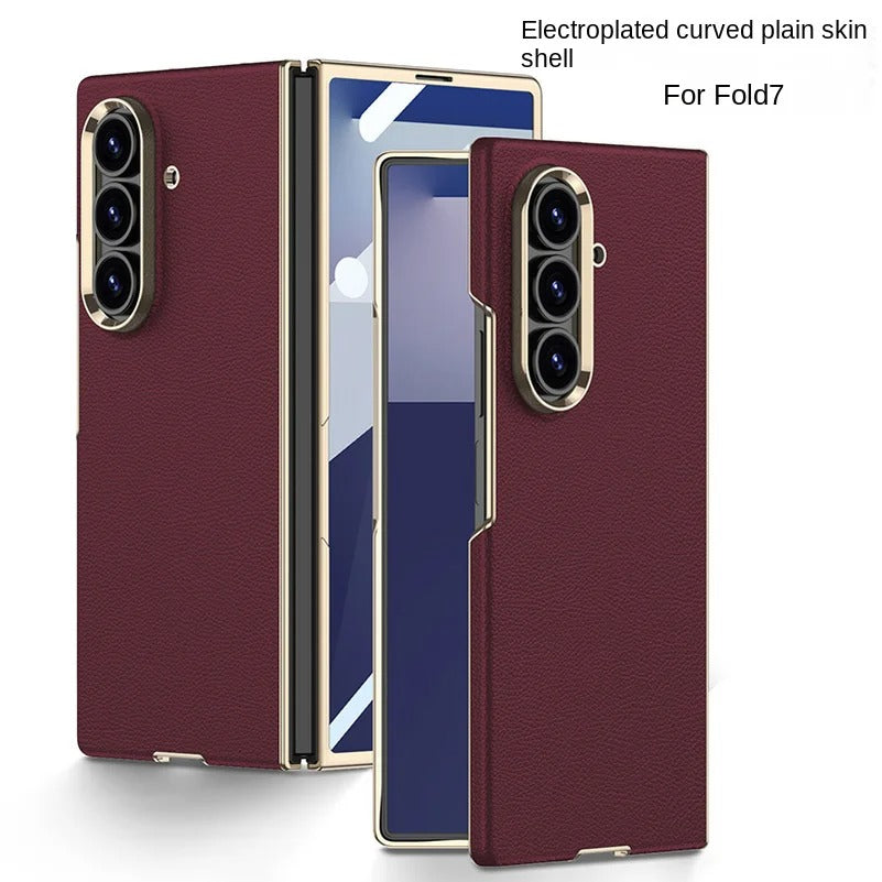 PrestigeCurve™ Genuine Leather Electroplated Case for Samsung Galaxy Z Fold 7