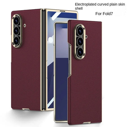 PrestigeCurve™ Genuine Leather Electroplated Case for Samsung Galaxy Z Fold 7