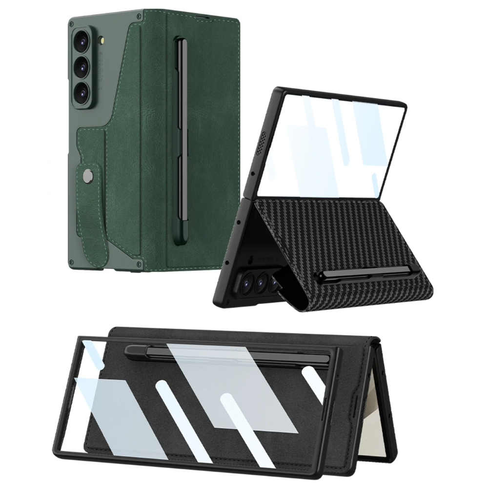 FortiCase Galaxy Z Fold 7, 6, 5 & 4 Leather Wallet Case with Pen Slot & Kickstand