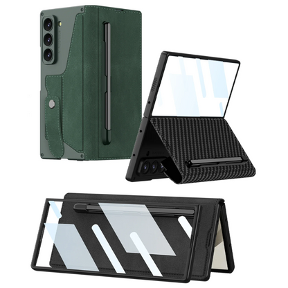 FortiCase Galaxy Z Fold 7, 6, 5 & 4 Leather Wallet Case with Pen Slot & Kickstand