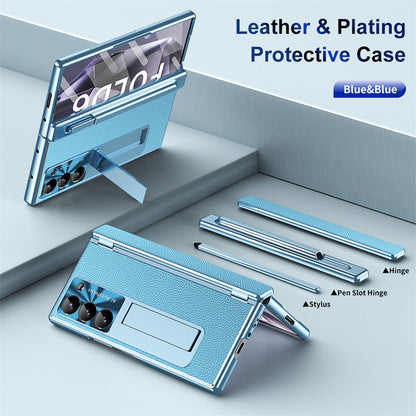 LuxeGuard Galaxy Z Fold 7, 6, 5 & 4 Leather Case with S Pen Holder