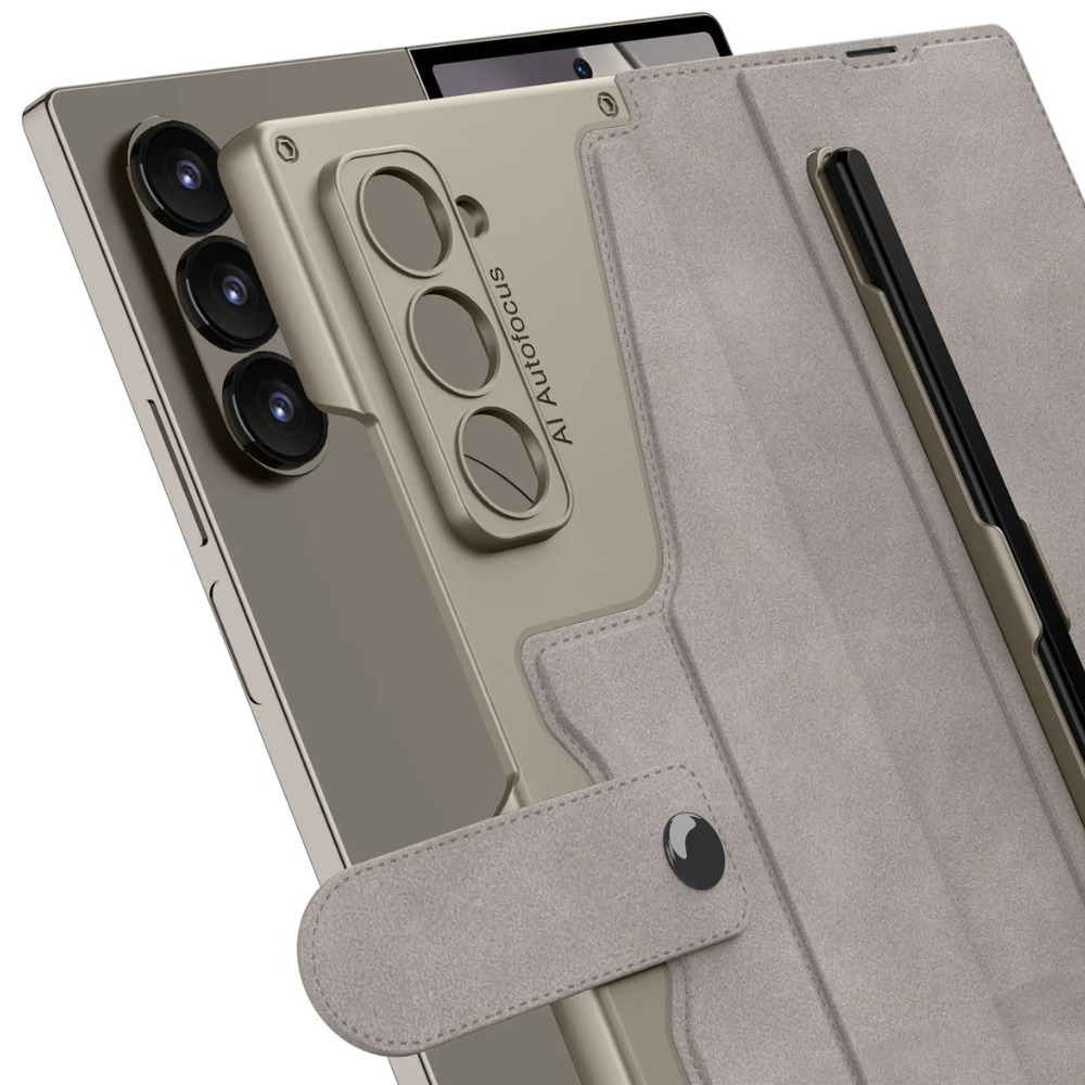 FortiCase Galaxy Z Fold 7, 6, 5 & 4 Leather Wallet Case with Pen Slot & Kickstand