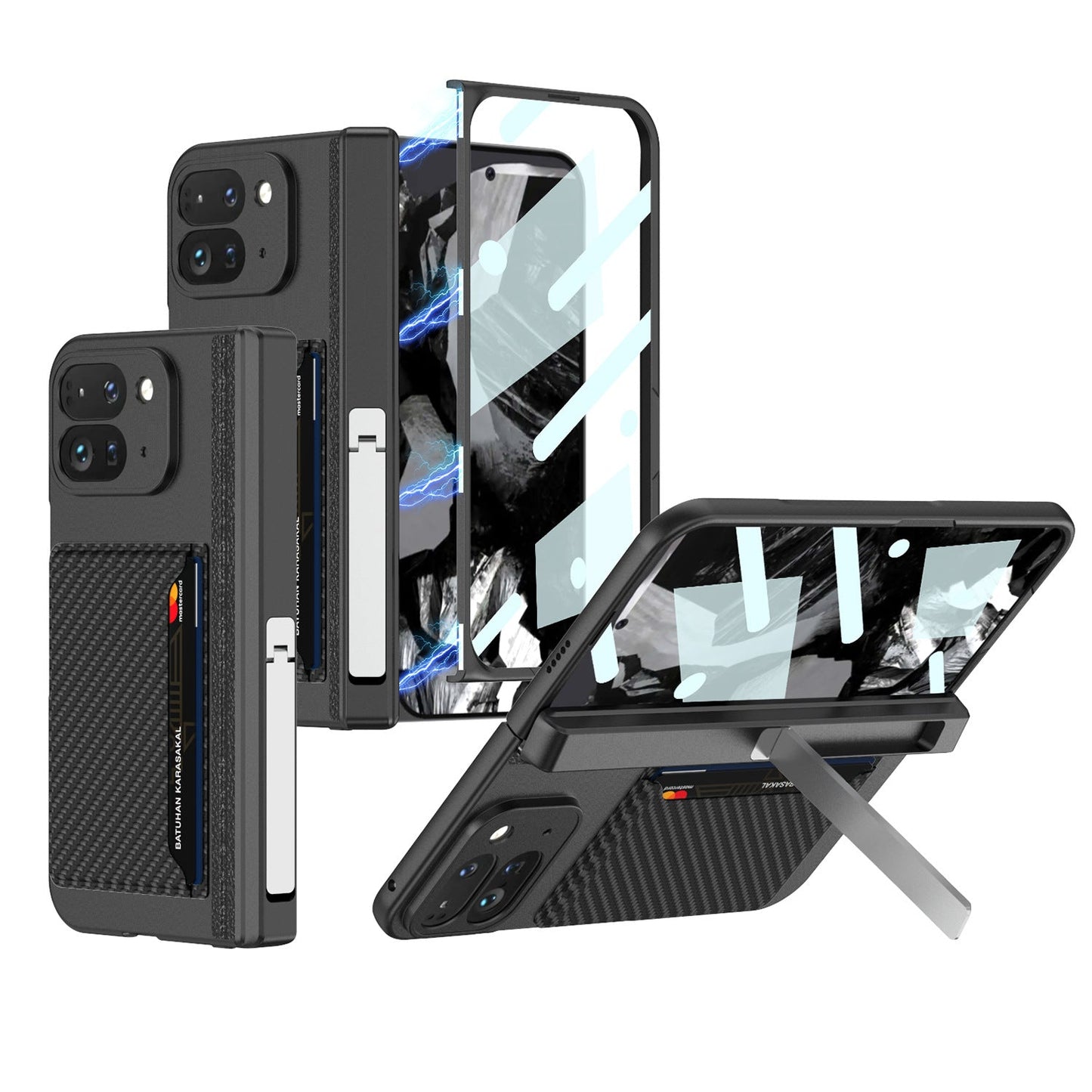 CardShield Google Pixel 10, 9 Pro Fold Leather Case with Hinge Armor & Kickstand