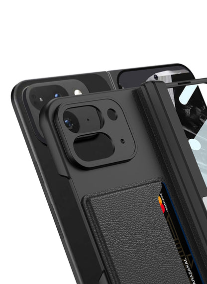 CardShield Google Pixel 10, 9 Pro Fold Leather Case with Hinge Armor & Kickstand
