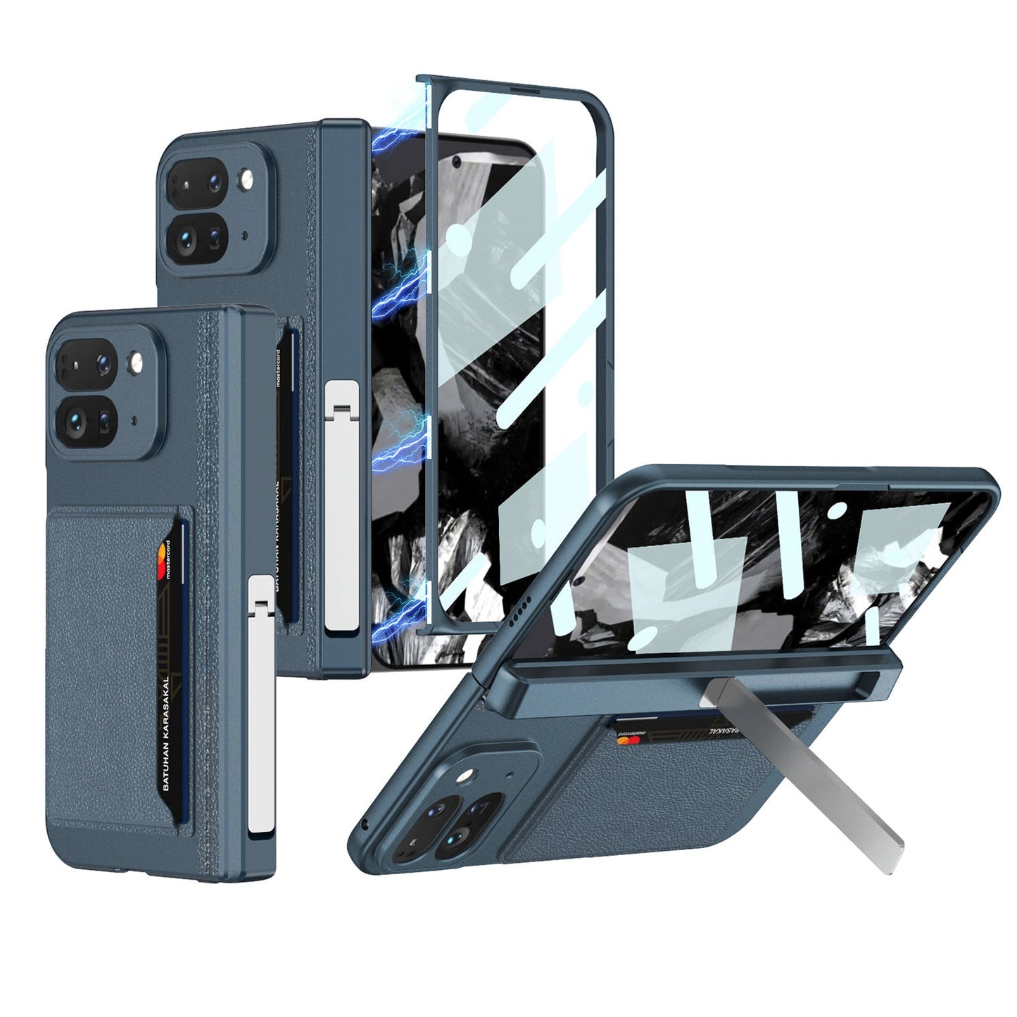 CardShield Google Pixel 10, 9 Pro Fold Leather Case with Hinge Armor & Kickstand