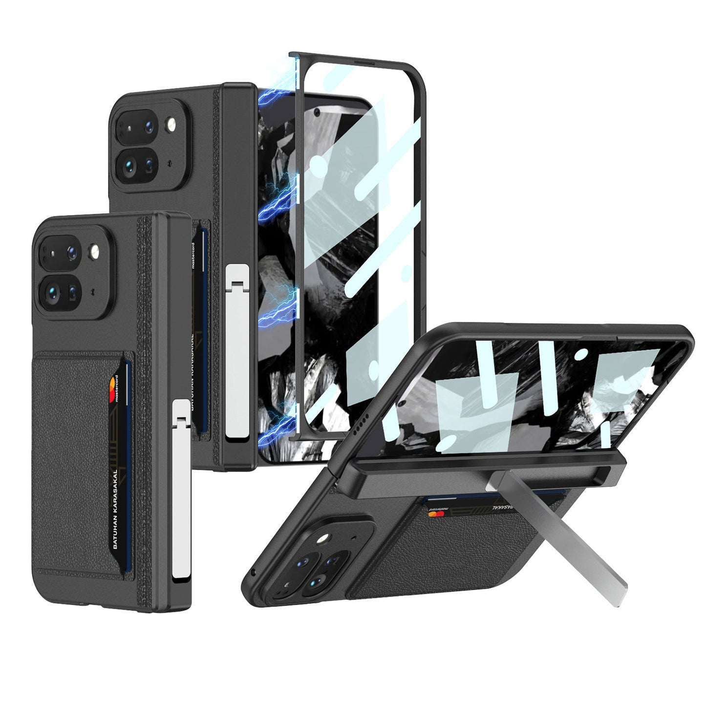 CardShield Google Pixel 10, 9 Pro Fold Leather Case with Hinge Armor & Kickstand