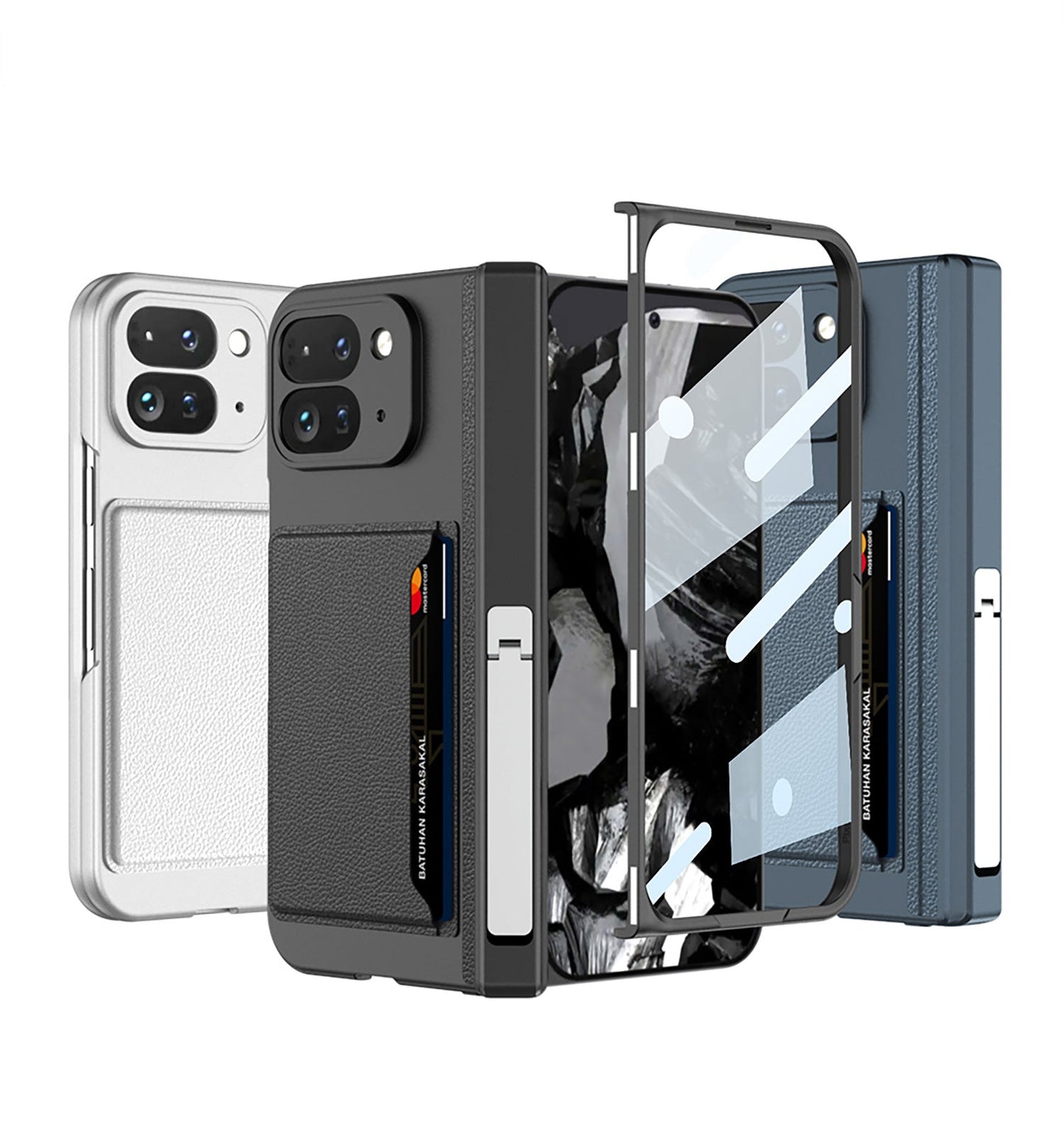 CardShield Google Pixel 10, 9 Pro Fold Leather Case with Hinge Armor & Kickstand