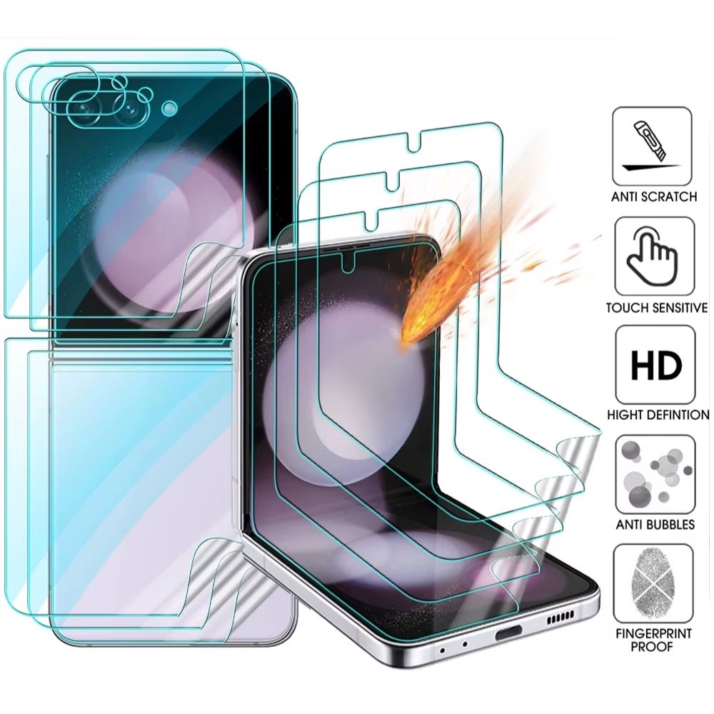 AquaGuard Galaxy Z Flip 7, 6, 5 & 4 9-in-1 Hydrogel Full Screen Protector Set