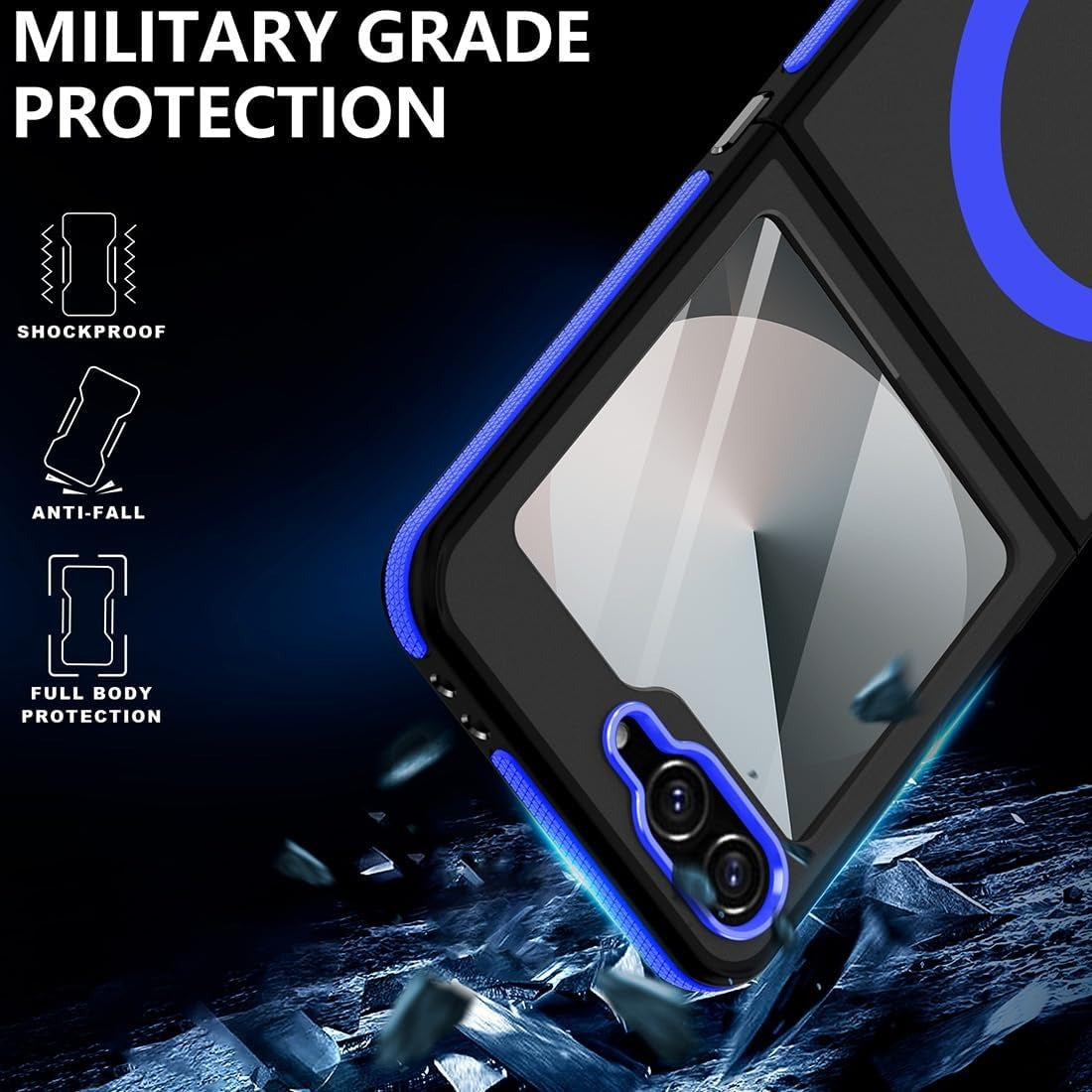 MagArmor Galaxy Z Flip 7, 6 & 5 Matte MagSafe Case with Wireless Charging